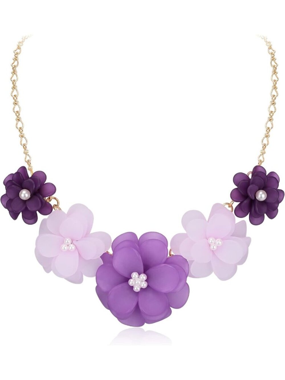 Boho Flower Statement Necklace for Women - Summer Beach Jewelry Accessory